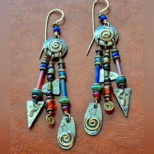 Bohemian Vintage Spiral Dangle Earrings